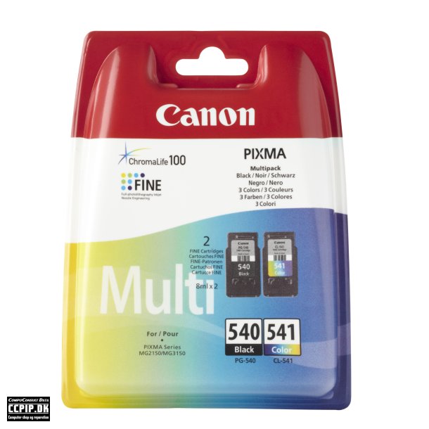 Canon PG 540 / CL-541 Multipack Sort Farve (cyan, magenta, gul) 180 sider
