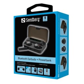 Sandberg Bluetooth Earbuds + Powerbank - Trdlse retelefoner med mikrofon