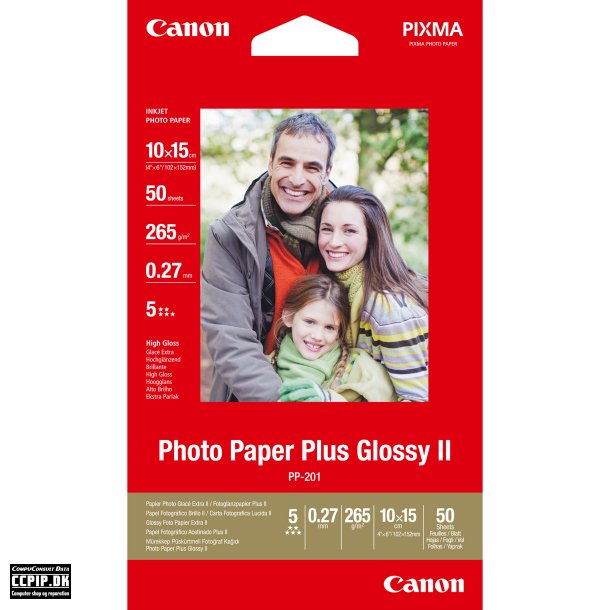 Canon   Glossy II PP-201 Fotopapir 100 x 150 mm 50ark