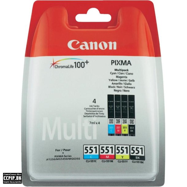Canon CLI 551 /BK Multipack Sort Gul Cyan Magenta