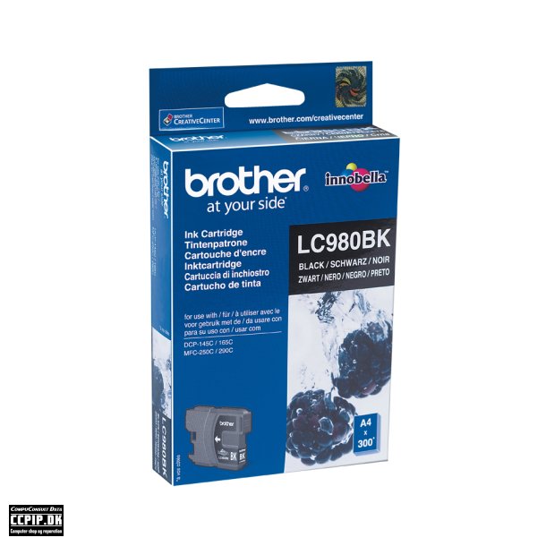 Brother LC 980BK Sort 300 sider
