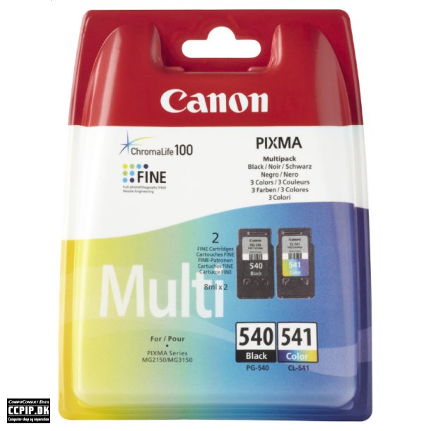 Canon PG 540 / CL-541 Multipack Sort Farve (cyan, magenta, gul)