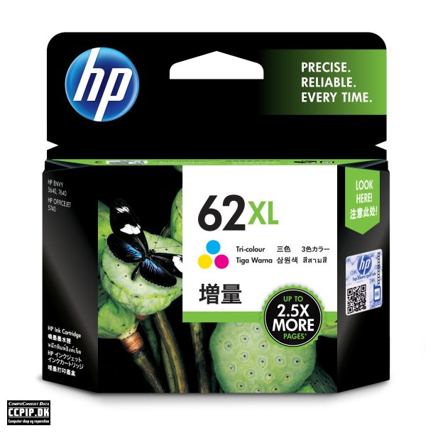 HP 62XL Farve (cyan, magenta, gul) 415 sider