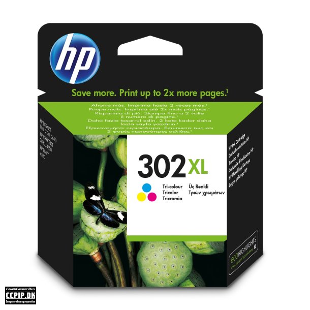 HP 302XL Farve (cyan, magenta, gul)