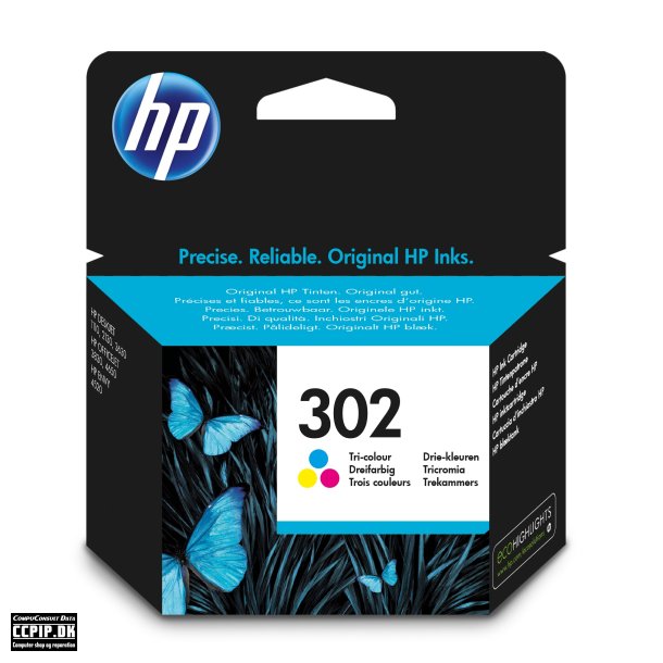 HP 302 Farve (cyan, magenta, gul)