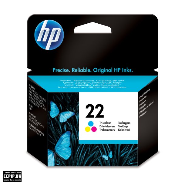 HP 22 Farve (cyan, magenta, gul) 138 sider