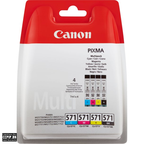 Canon CLI 571 /BK Value Pack Sort Gul Cyan Magenta 349 sider