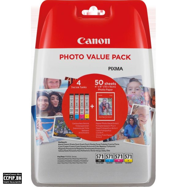 Canon CLI 571 /BK Photo Value Pack Sort Gul Cyan Magenta 