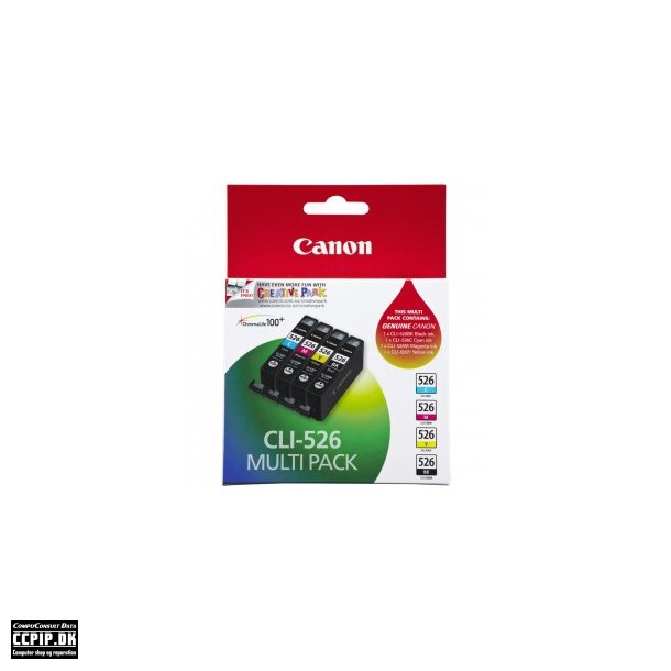 Canon CLI 526 /BK Photo Value Pack Sort Gul Cyan Magenta 100 x 150 mm 50ark