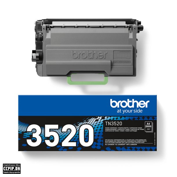 Brother TN 3520 Sort 20000 sider