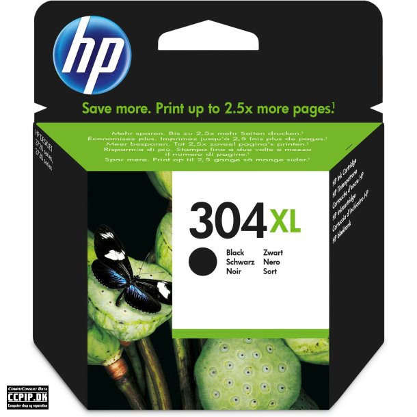 HP 304XL Sort 300 sider