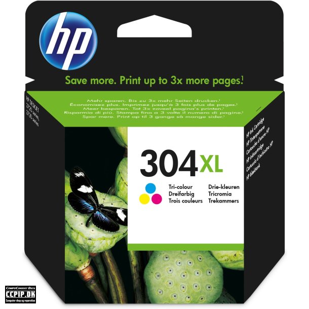 HP 304XL Farve (cyan, magenta, gul) 300 sider