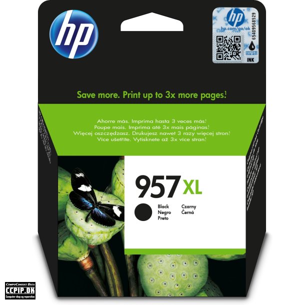 HP 957XL Sort 3000 sider