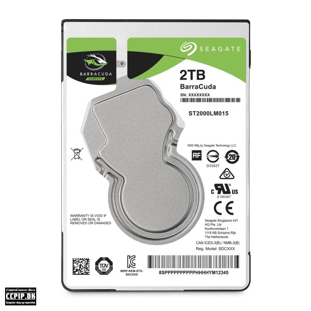 Seagate Guardian BarraCuda Harddisk ST2000LM015 2TB 2.5 SATA-600 5400rpm