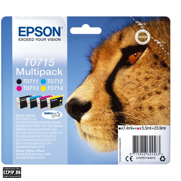 Epson T0715 Multipack Sort Gul Cyan Magenta