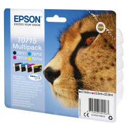 Epson T0715 Multipack Sort Gul Cyan Magenta