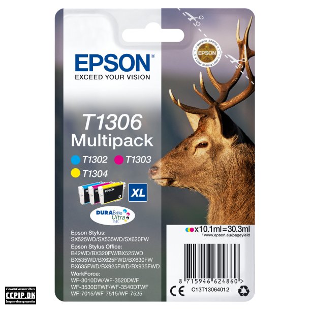 Epson T1306 Multipack Gul Cyan Magenta