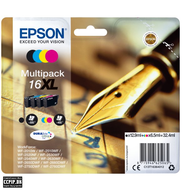 Epson 16XL Multipack Sort Gul Cyan Magenta