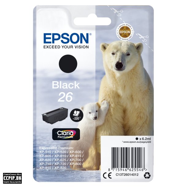 Epson 26 Sort 220 sider