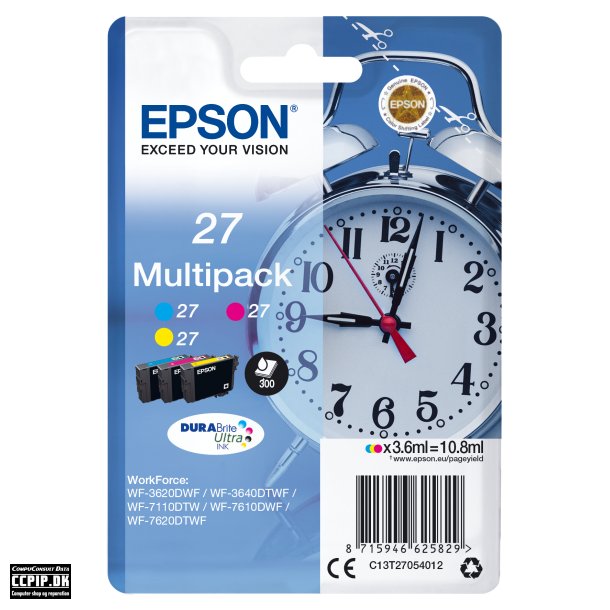 Epson 27 Multi-Pack Gul Cyan Magenta 300 sider