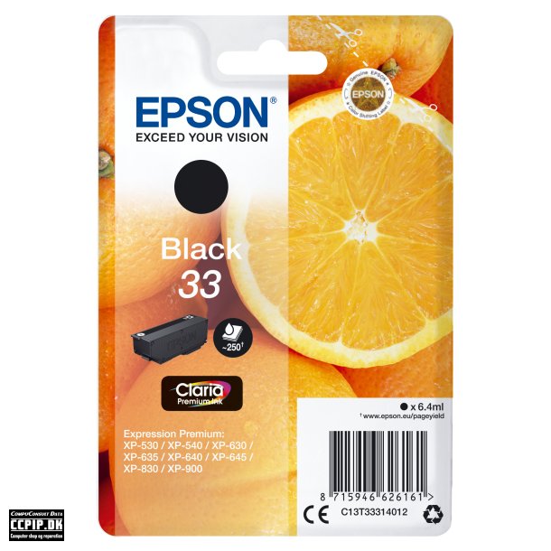 Epson 33 Sort 250 sider