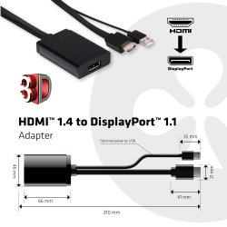 Club 3D USB 3.1 Type C Cable to DisplayPort 1.2m