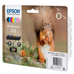 Epson Multipack 378 Sort Gul Cyan Magenta Lys magenta Lys cyan