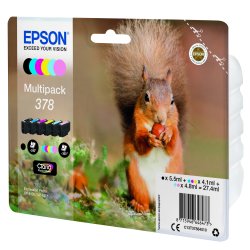 Epson Multipack 378 Sort Gul Cyan Magenta Lys magenta Lys cyan