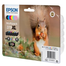 Epson 378XL Multipack Sort Gul Cyan Magenta Lys magenta Lys cyan