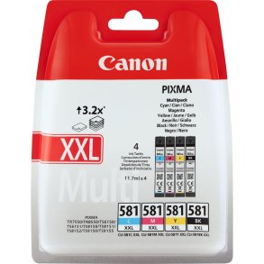 Canon CLI 581XXL /BK Multi Pack Sort Gul Cyan Magenta