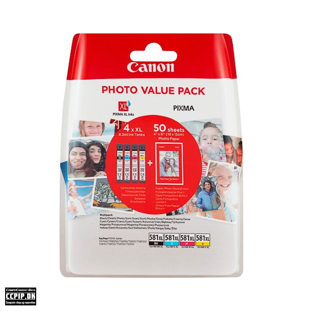 Canon CLI 581XL /BK Photo Value Pack Sort Gul Cyan Magenta