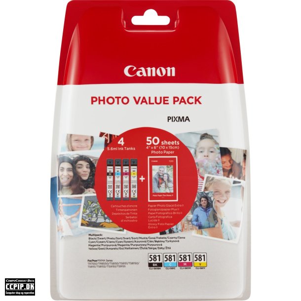 Canon CLI 581 /BK Photo Value Pack Sort Gul Cyan Magenta