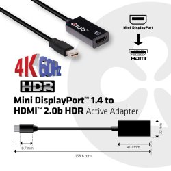 Club 3D Mini DisplayPort > HDMI 2.0a HDR 4K6