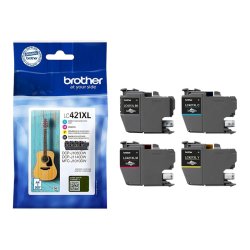 BROTHER LC421VAL 4pack Ink Cartridge up to 500 pages with DR Security Tag