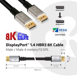 Club 3D DisplayPort kabel 4m