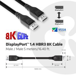 Club 3D DisplayPort kabel 5m