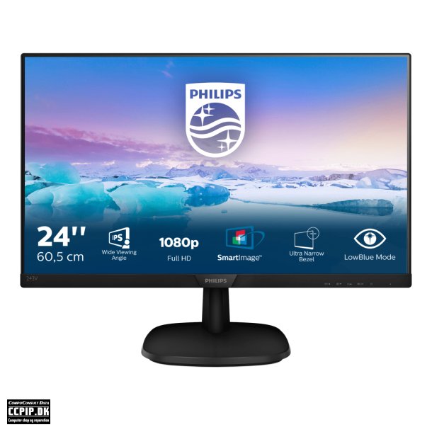 Philips V-line 243V7QDSB 24 1920 x 1080 DVI VGA (HD-15) HDMI 60Hz