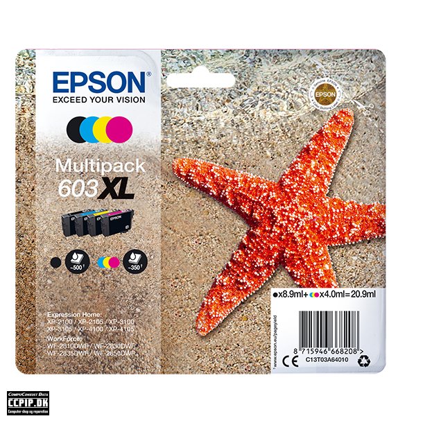 Epson 603XL Multipack Sort Gul Cyan Magenta