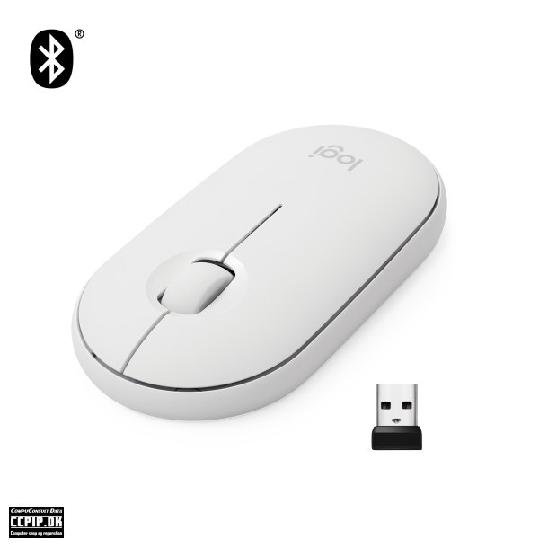 Logitech Pebble M350 Optisk Trdls Hvid