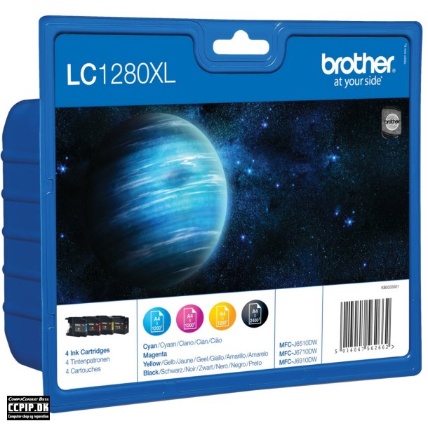 Brother LC 1280XL Value Pack Sort Gul Cyan Magenta