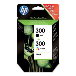 HP 300 Sort Farve (cyan, magenta, gul)