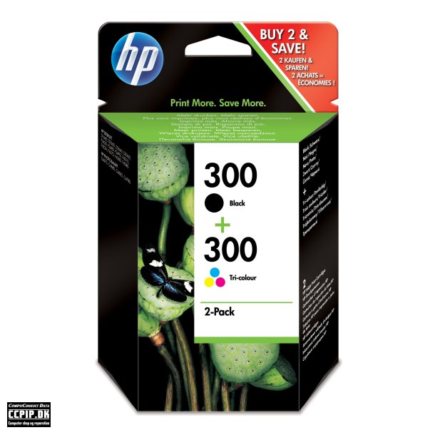 HP 300 Sort Farve (cyan, magenta, gul)