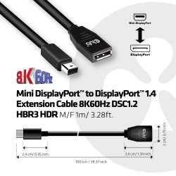 Club 3D DisplayPort forlngerkabel 1m