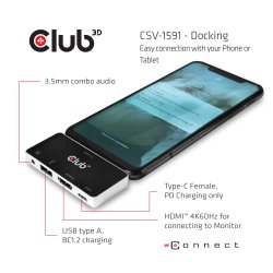 Club3D USB Type C 4-in-1 Hub Dockingstation