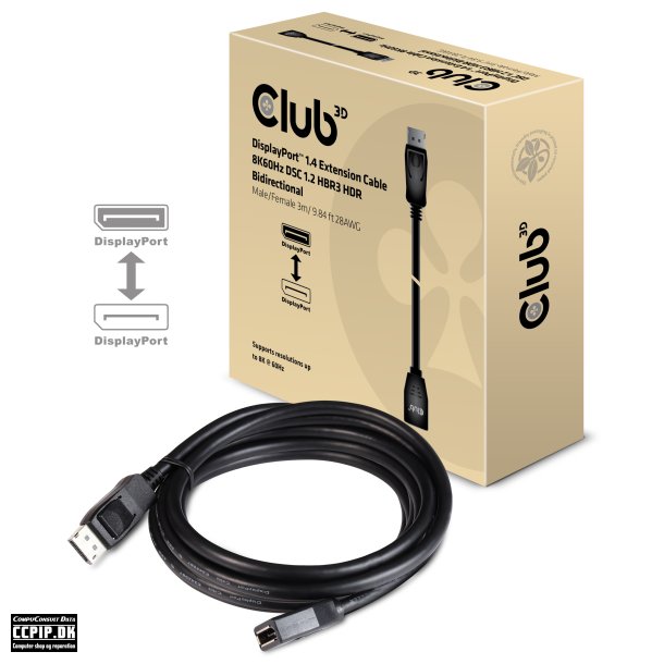 Club 3D DisplayPort forlngerkabel 3m