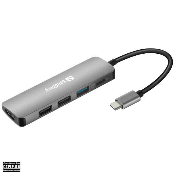 Sandberg USB-C Dock HDMI 3xUSB PD 100W Dockingstation