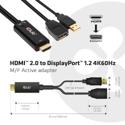 Club 3D Videoadapter DisplayPort / HDMI 25cm