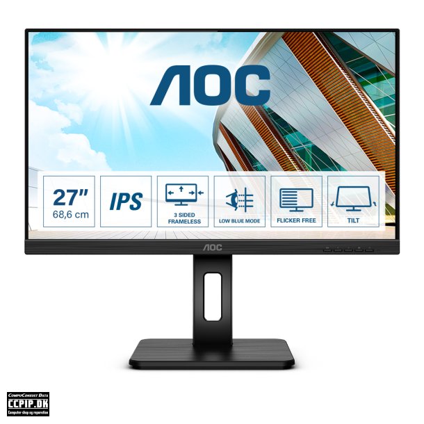 AOC Q27P2Q 27 2560 x 1440 VGA (HD-15) HDMI DisplayPort 75Hz Pivot Skrm