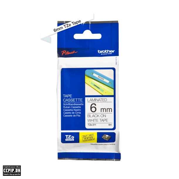 Brother TZe 211 Lamineret bnd  (0,6 cm x 8 m) 1rulle(r)