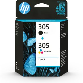 HP 305 Sort Farve (cyan, magenta, gul)